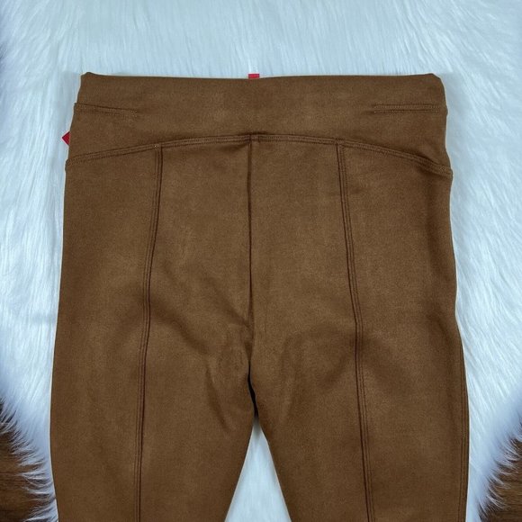 Spanx Size Small Petite Rich Caramel Faux Suede Leggings Pants - Picture 8 of 9